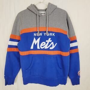 Mitchell & Ness Royal New York Mets Head Coach hoodie Med Baseball Retro Fangear